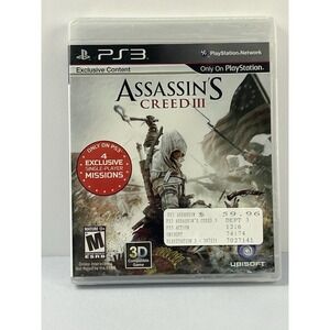 Assassin's Creed III PS3 New Sealed Ubisoft Action Adventure Game 3D Compatible